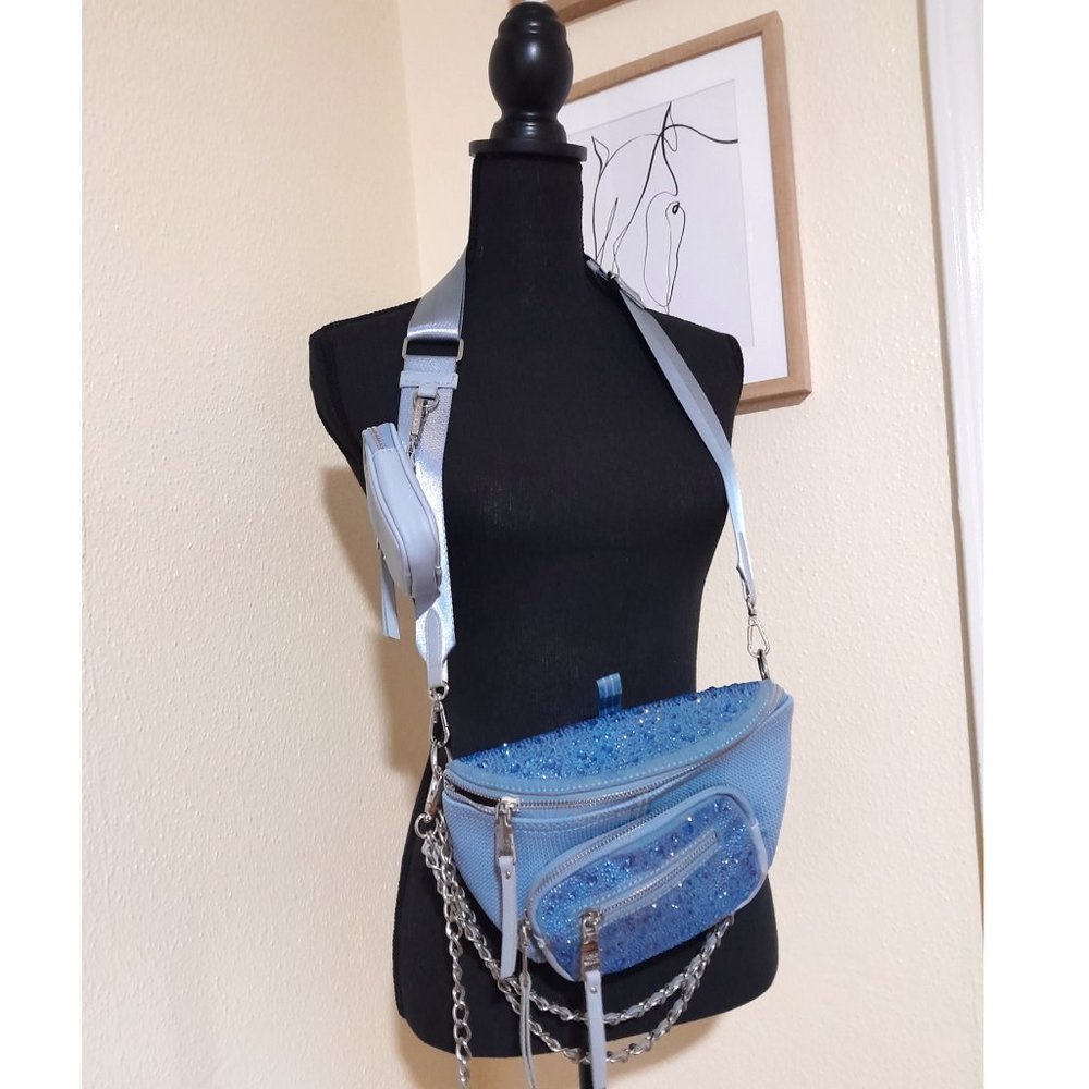 Steve Madden crossbody Maxima bag blue with blue rhinestones